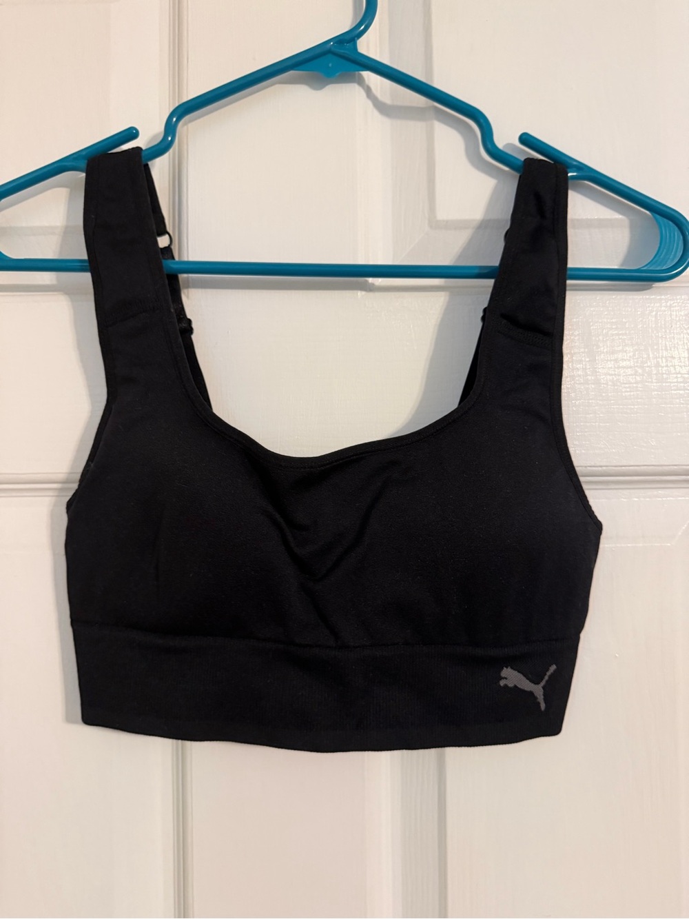 Puma Black Supportive Sports Bra with Logo